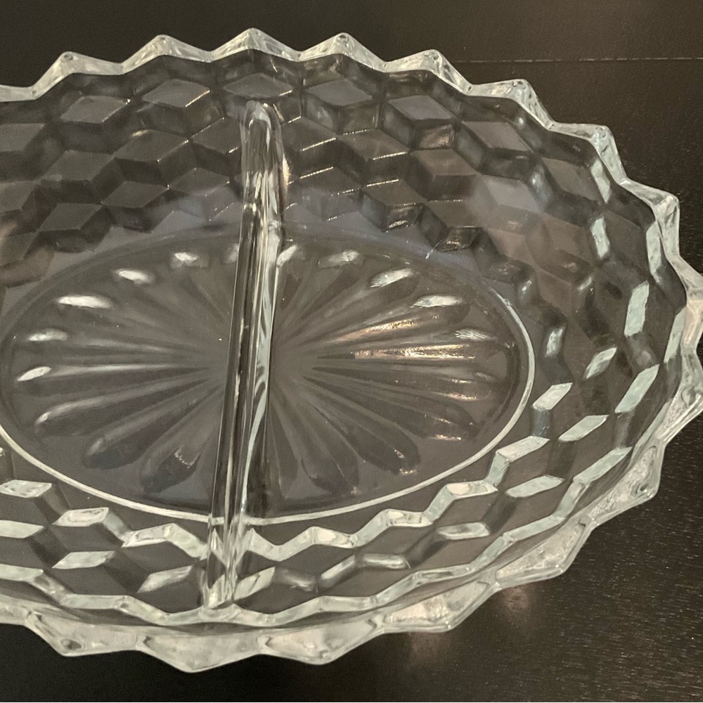 Elegant Clear Glass Divided Serving Dish